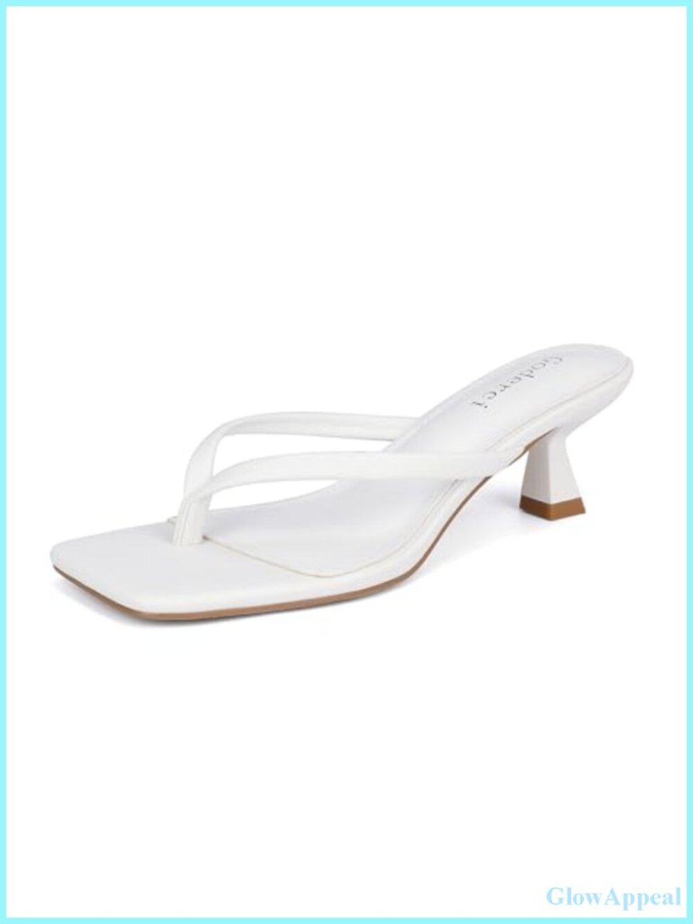 PU Leather Kitten Heel Thong Flip Flop Sandals